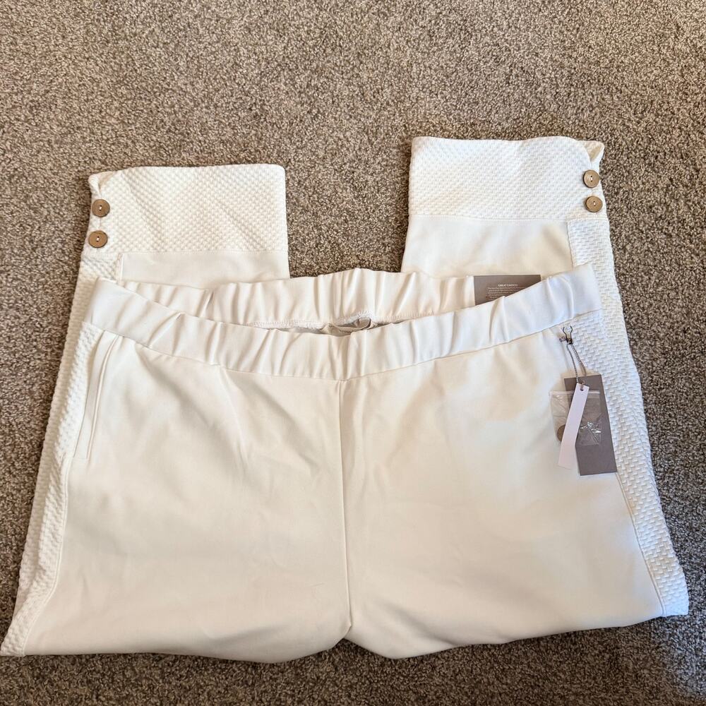 Soft Surroundings Womens Serenity Crop Star White Capri Pants Plus Size 1X